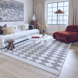 Arvin Olano x Rugs USA Fractal Diamond Wool Gray Rug